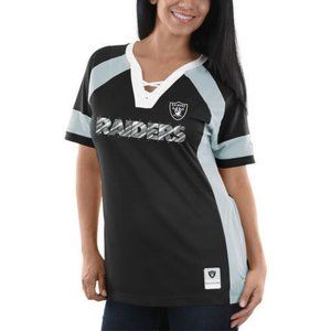 NEW NFL Las Vegas Raiders Majestic Draft Me Fashion Top Women Shirt BLING S or L